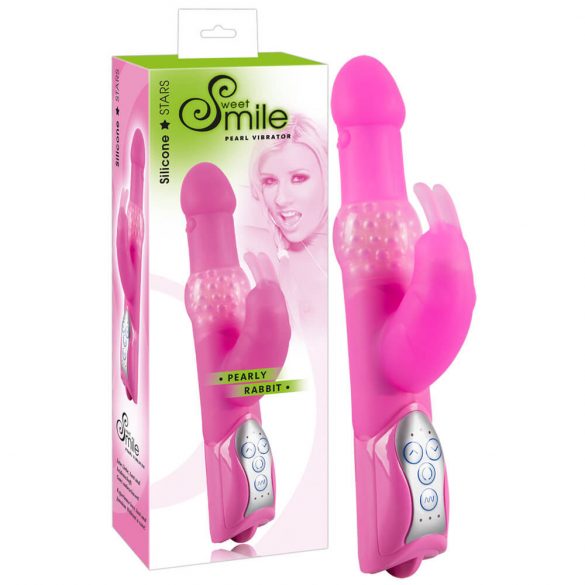 SMILE Pearly Rabbit - Beaded Vibrator (Pink)