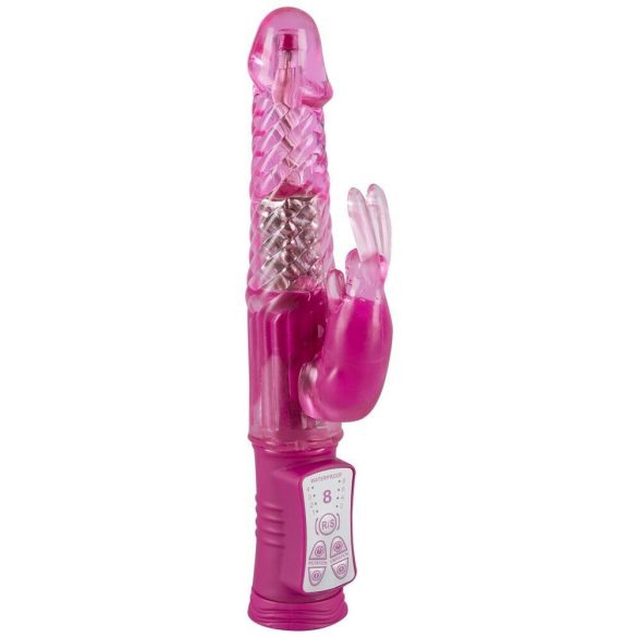 Vibratore Sugar Babe con Perle e Stimolatore Clitorideo Coniglio (Lampone) - You2Toys