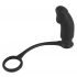 Black Velvet Anal Vibrator with Cock Ring (Black)