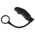 Black Velvet Anal Vibrator with Cock Ring (Black)