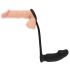 Black Velvet Anal Vibrator with Cock Ring (Black)