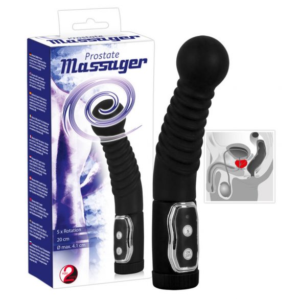 You2Toys - Prostatą masažuojantis rotacinis vibratorius (juodas)