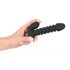 Black Velvet Ribbed Vibrator - Medium (Black)