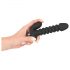 Black Velvet Ribbed Vibrator - Medium (Black)