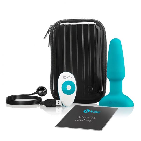 b-Vibe - Rechargeable Beaded Anal Vibrator (Turquoise)