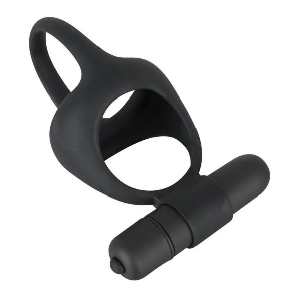 Anello Penico e Testicolare in Silicone Nero con Vibrazione - Black Velvet