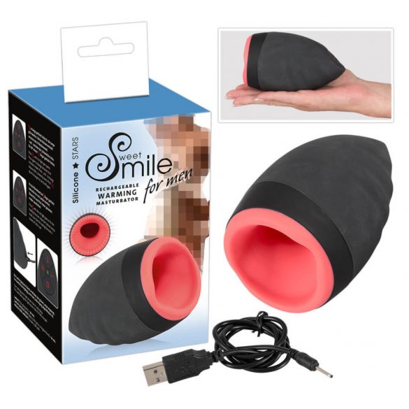 Warming Masturbator with Battery - Mouth for Men