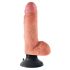 King Cock 18 cm böjbar dildo med sugfot - natur