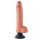 King Cock 10 biegsamer Vibrator mit Hoden und Saugfuß (25 cm) - Naturfarbe