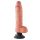 King Cock 10 böjlig vibrator med sugkopp (25 cm) - natur