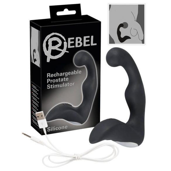 Rebel - vibrator za prostato za ponovno polnjenje (črn)