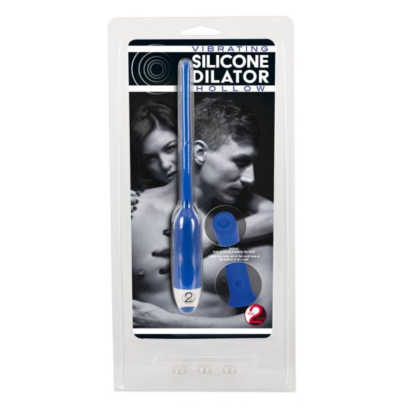 You2Toys - DILATOR - šuplji silikonski uretralni vibrator - plavi (7mm)