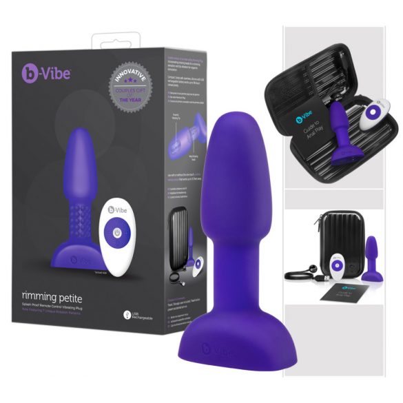 b-Vibe Rimming - въртящ се анален вибратор с мъниста (лилав)