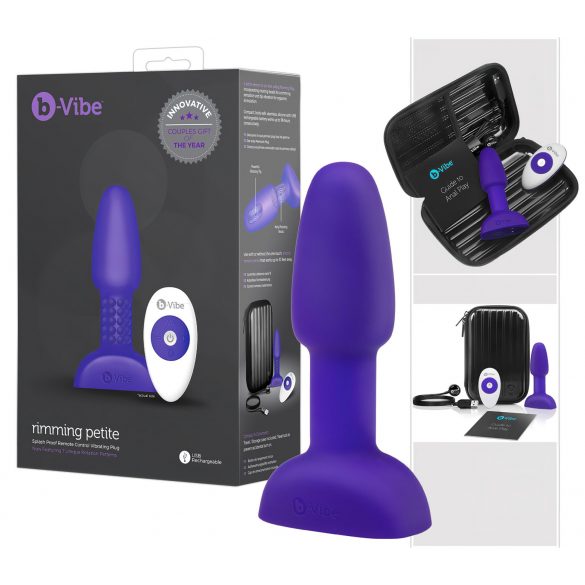 b-Vibe Rimming - sukimos analinis vibratorius su perlais (violetinis)