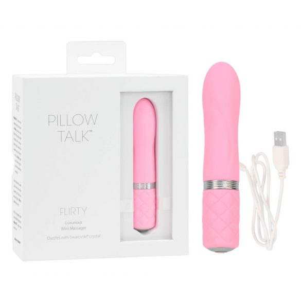 Pillow Talk Flirty - uppladdningsbar stavvibrator (rosa)