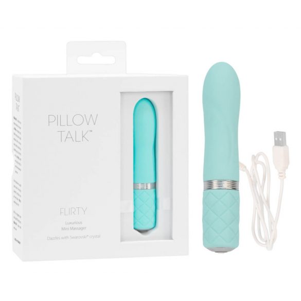 Vibratore a Bacchetta Flirty di Pillow Talk - Ricaricabile in Turchese