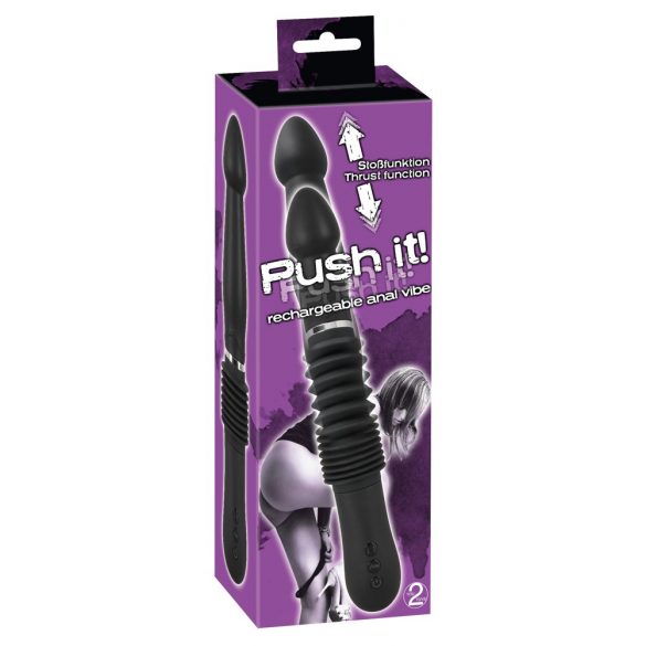 You2Toys - Push it - Oplaadbare stoter anale vibrator (zwart)