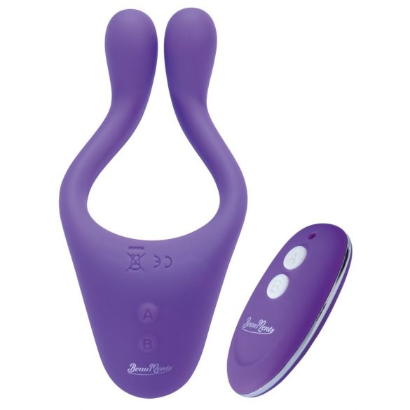 BeauMents Doppio 2 - akumulatoru, bezvadu, 3 motoriem pāris vibrators (violets)