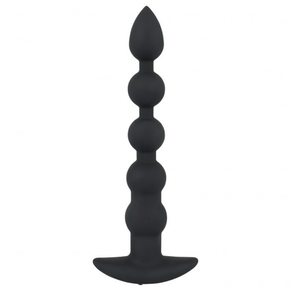 Black Velvet - punjivi analni vibrator s 5 kuglica (crni)