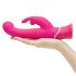 Happyrabbit G-Punkt - wasserdichter, akkubetriebener Vibrator mit Klitorisschiene (pink)