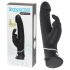 Vibratore Impermeabile con Carica USB e Stimolatore Clitorideo a Forma di Coniglio - Happyrabbit Realistico (Nero)