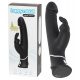 Vibratore Impermeabile con Carica USB e Stimolatore Clitorideo a Forma di Coniglio - Happyrabbit Realistico (Nero)