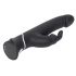 Vibratore Impermeabile con Carica USB e Stimolatore Clitorideo a Forma di Coniglio - Happyrabbit Realistico (Nero)