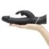 Vibratore Impermeabile con Carica USB e Stimolatore Clitorideo a Forma di Coniglio - Happyrabbit Realistico (Nero)