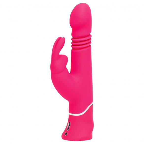 Happyrabbit Thrusting - oplaadbare, stotende vibrator met clitorisstimulator (roze)