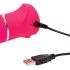 Happyrabbit Thrusting - oplaadbare, duwende vibrator met clitorisstimulator (roze)