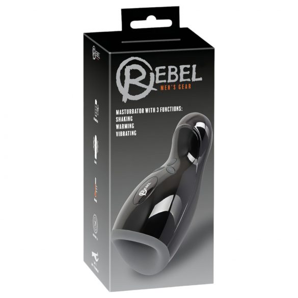 Rebel - heated, vibrating, up-and-down moving masturbator (black)