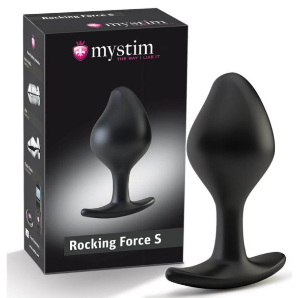 mystim Rocking Force S - elektro stimulējošs prostatas massētājs - mazs (melns)