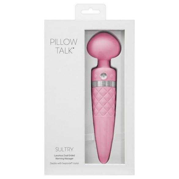 Pillow Talk Sultry - vibrator cu încălzire și 2 motoare (roz)