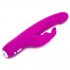 Happyrabbit Realistisch Dun - herlaadbare vibrator met clitorisstimulator (paars)