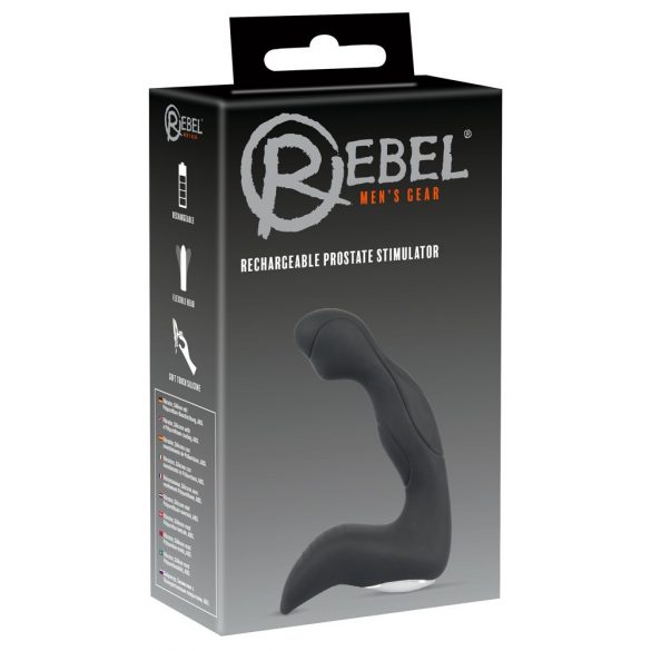 Rebel - bezdrôtový vibrátor prostaty pre začiatočníkov (čierny)