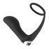 Black Velvet - aufladbarer, silikon Anall Vibrator mit Penisring (schwarz)