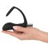 Black Velvet - oplaadbare siliconen anale vibrator met penisring (zwart)