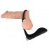 Velvet Negru - vibrator anal cu inel penian, cu acumulator, din silicon (negru)