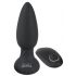 Black Velvets Vibrating Plug - nabíjací análny kolík na diaľkové ovládanie (čierny)