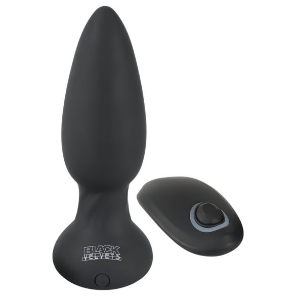 Black Velvet - Vibrador Anal com Pérolas Giratórias (Preto)