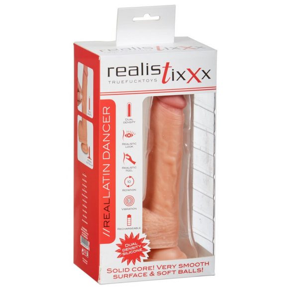 Dancer Latin Realistixxx - vibrator rotativ realist cu acumulator (natural)