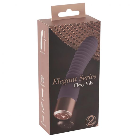 You2Toys Elegant Flexy - rechargeable, ribbed G-spot vibrator (dark purple)