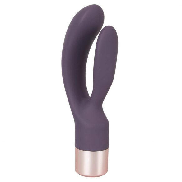 You2Toys Elegant Double - vibrator recarcabil, cu braț de stimulare clitoridiană (mov închis)