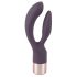 Elegant Double Battery-Powered Vibrator with Clitoral Arm (Dark Purple)