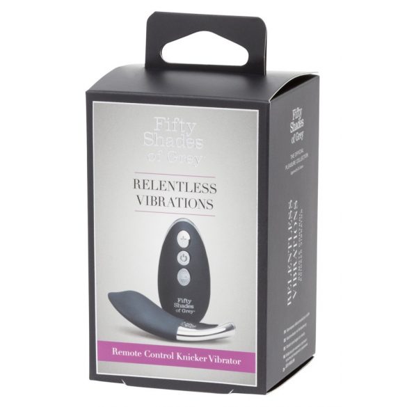 Fifty Shades of Grey Relentless Panty - vibrator za klitoris (črna in srebrna)