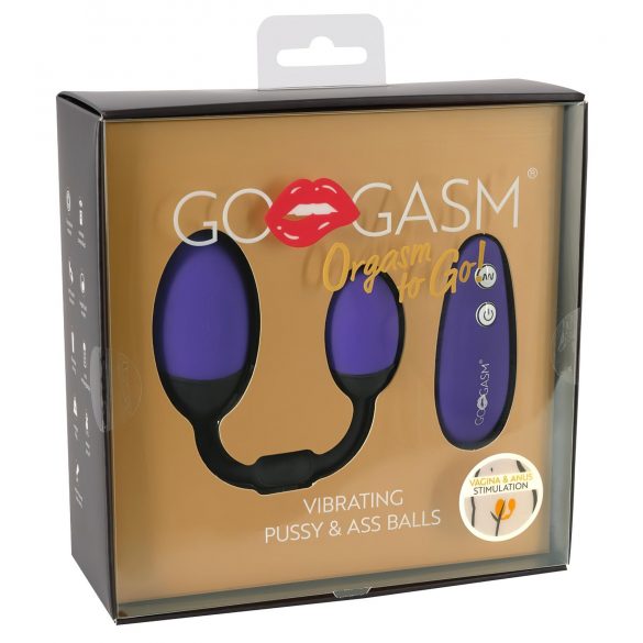 GoGasm Vibrating Egg Duo - Rechargeable, Wireless (Purple-Black)