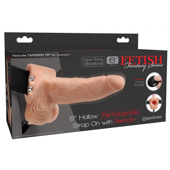 Fetish Strap-On 6 - Wireless Hollow Vibrator (Natural)