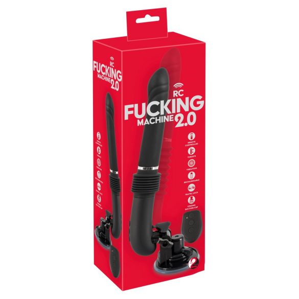 You2Toys RC Fucking Machine 2.0 - bežični vibrator na guranje (crni)