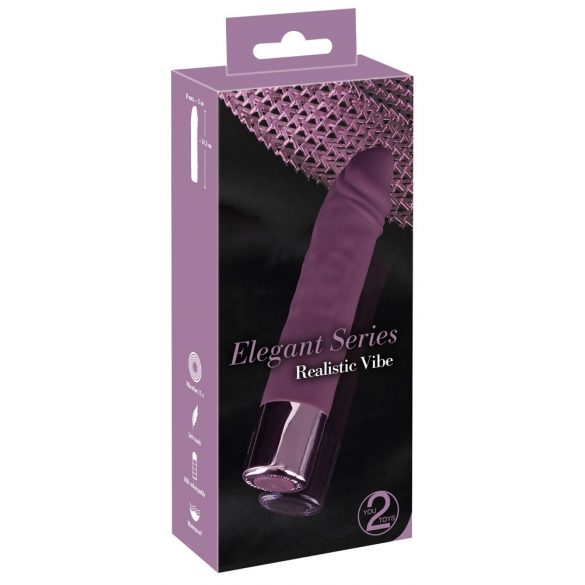 You2Toys Elegantni realistični - vodoodporni vibrator za polnjenje (vijolična)