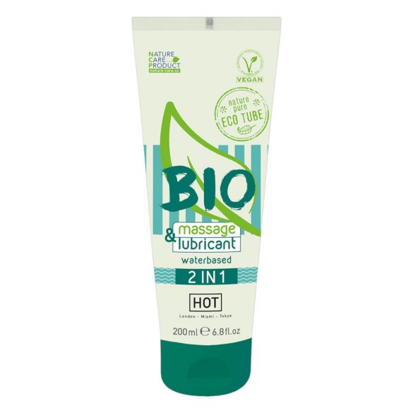 Gel lubrificante e da massaggio biologico HOT 2IN1 a base acquosa (200ml)